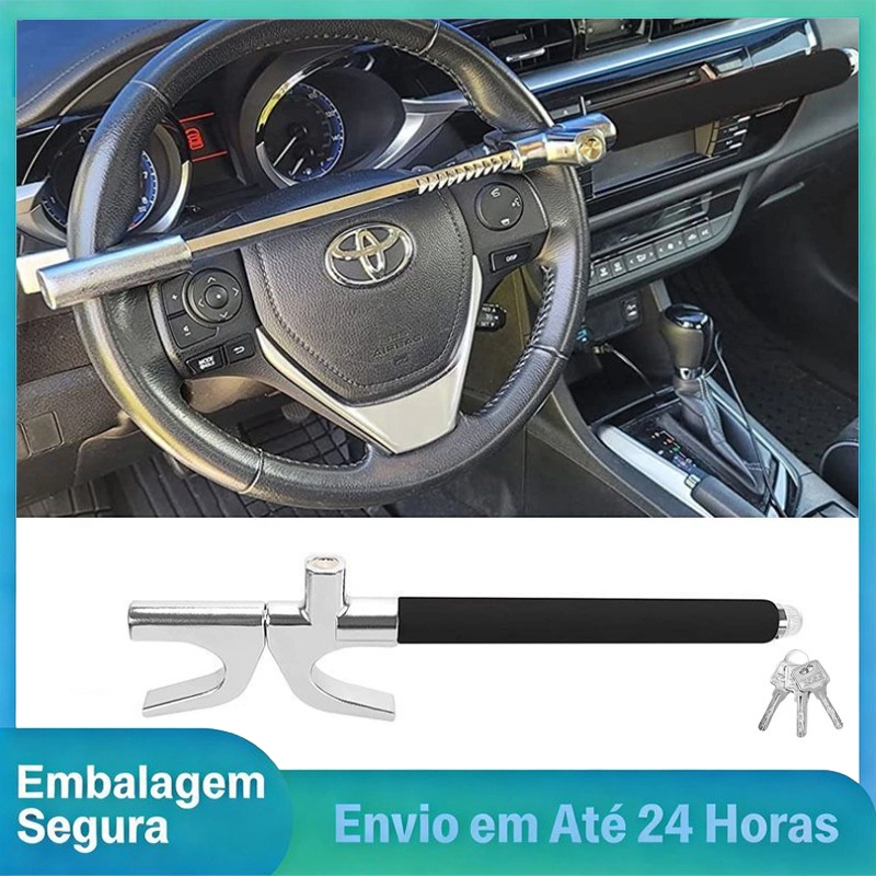 Trava Carneiro Universal Antifurto para Volante de Carro Aço Segurança em Oferta na Shopee