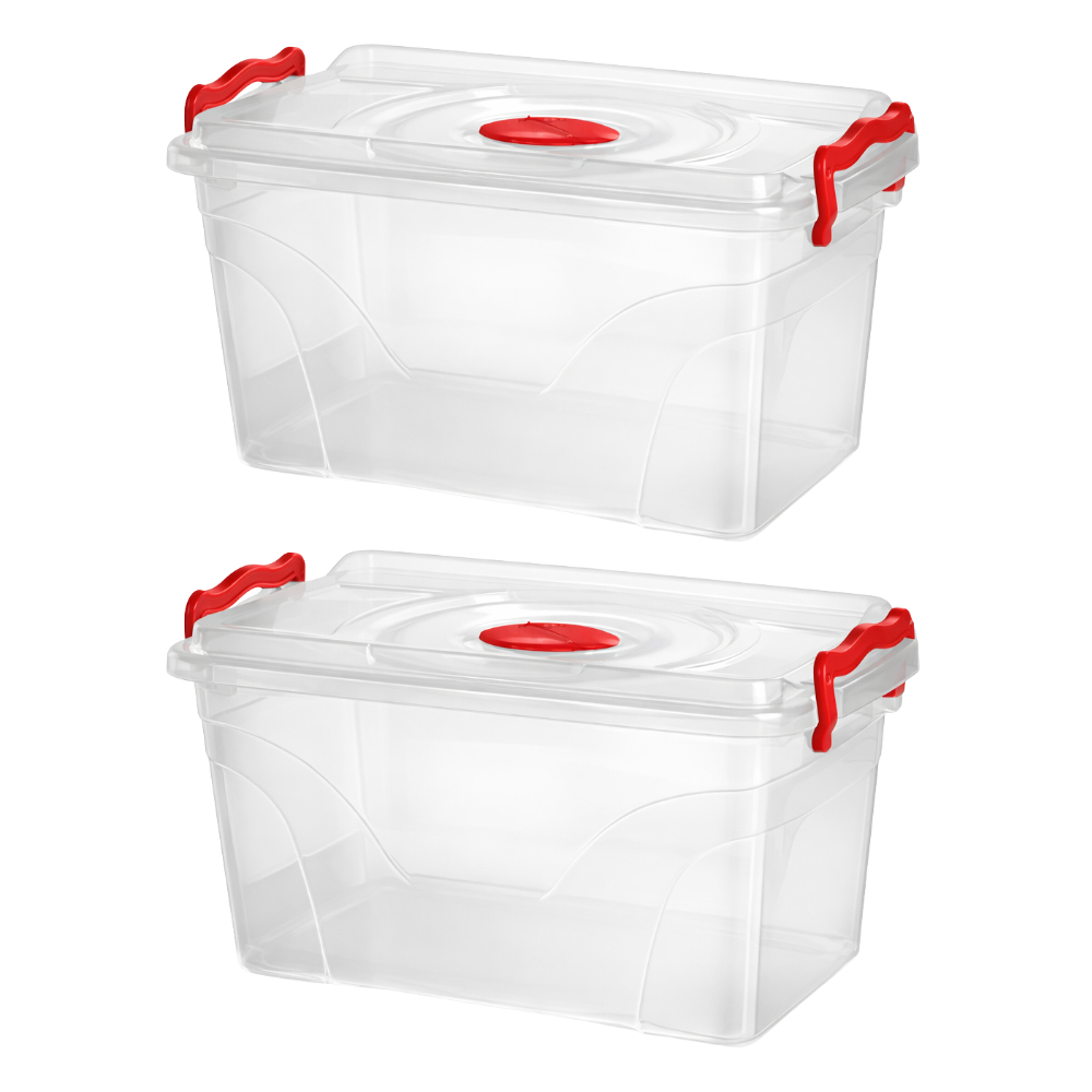 Kit 2 Potes de Mantimento com Trava 7,5L Pote Transparente Organizador Despensa N473