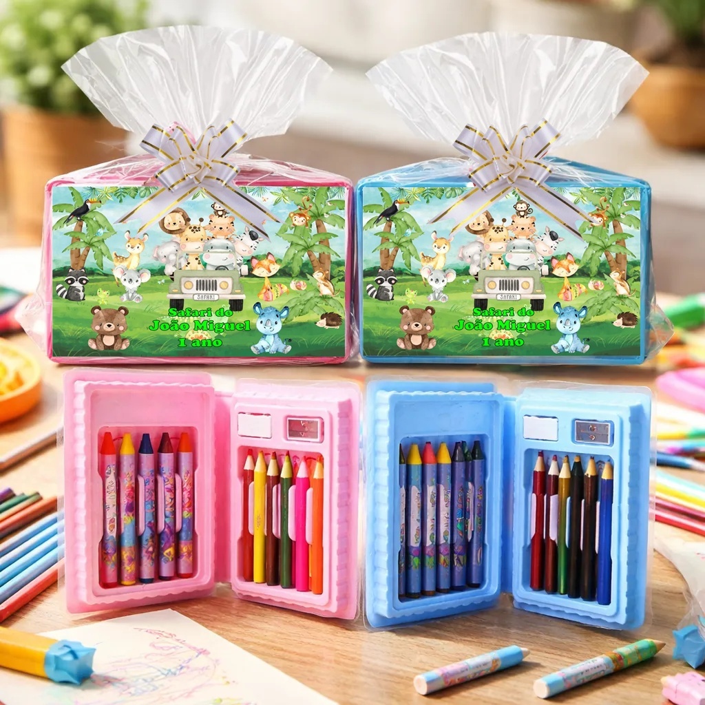 30  Kit Festa Lembrancinha de Aniversário Infantil Personalizado Estojo Maleta De Pintura Fazemos Qualquer Tema