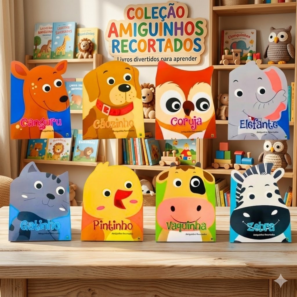 Kit C/8 Livros / Amiguinhos Recortados / + 3 Anos