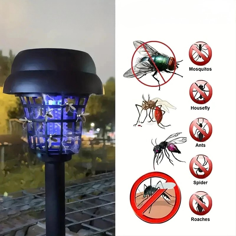 Lâmpada Solar Portátil 2 em 1 com Luz UV para Jardim, Varanda e Camping em Oferta na Shopee