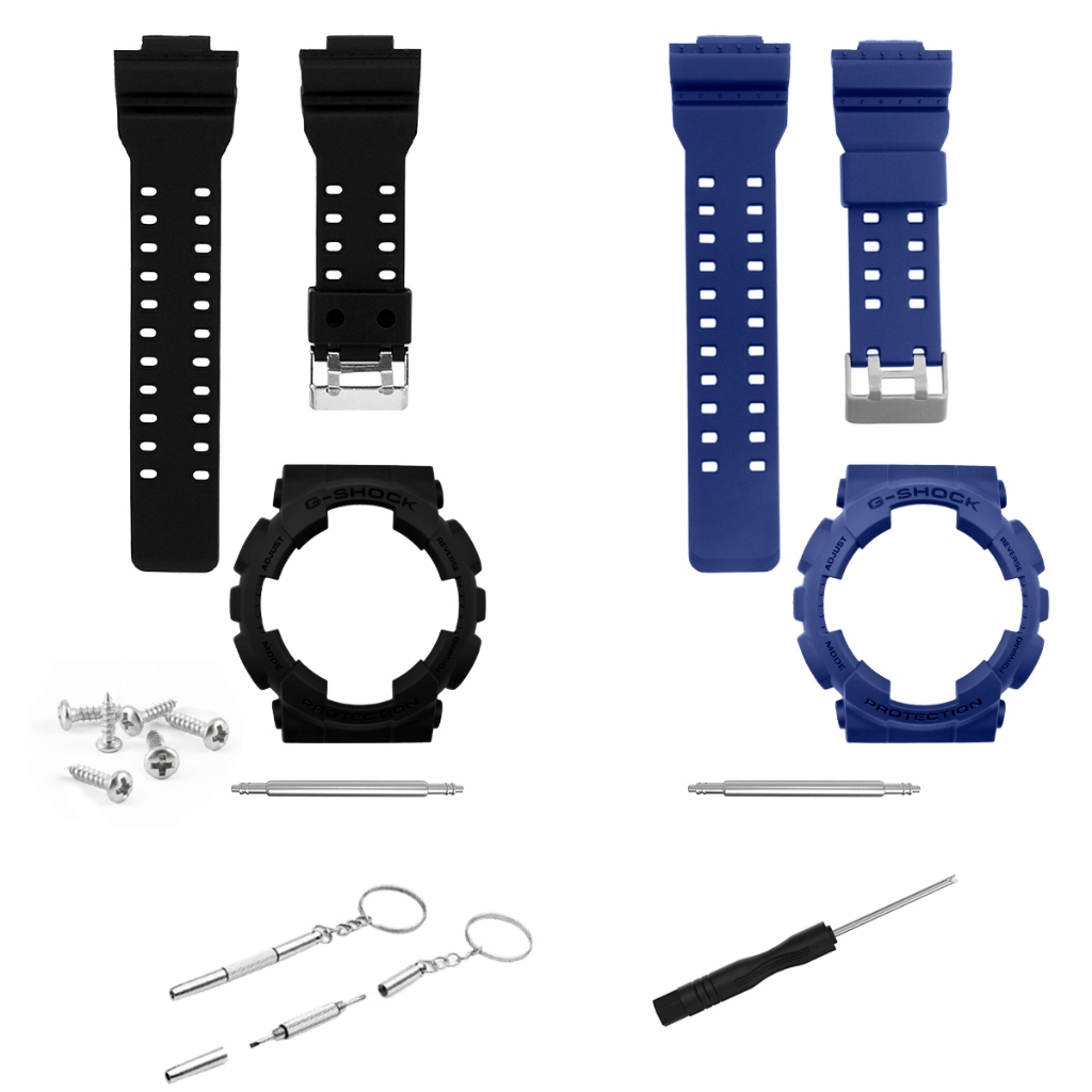 Kit Capa Caixa Bezel E Pulseira Para Casio G-shock Ga-100 Ga-110 Ga-120 Ga-140 Gd-100 Borracha em Oferta na Shopee