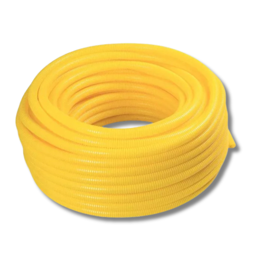 Conduíte Eletroduto Corrugado Tramontina PVC Amarelo Fléxivel