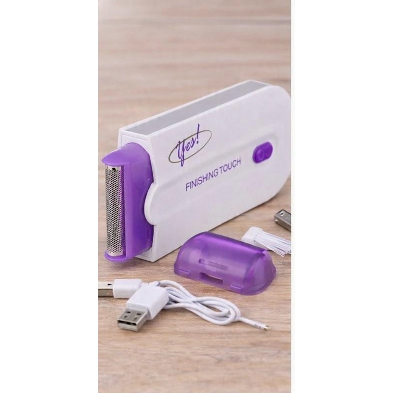 Depilador Elétrico Portátil Finishing Touch Bivolt Roxo e Branco