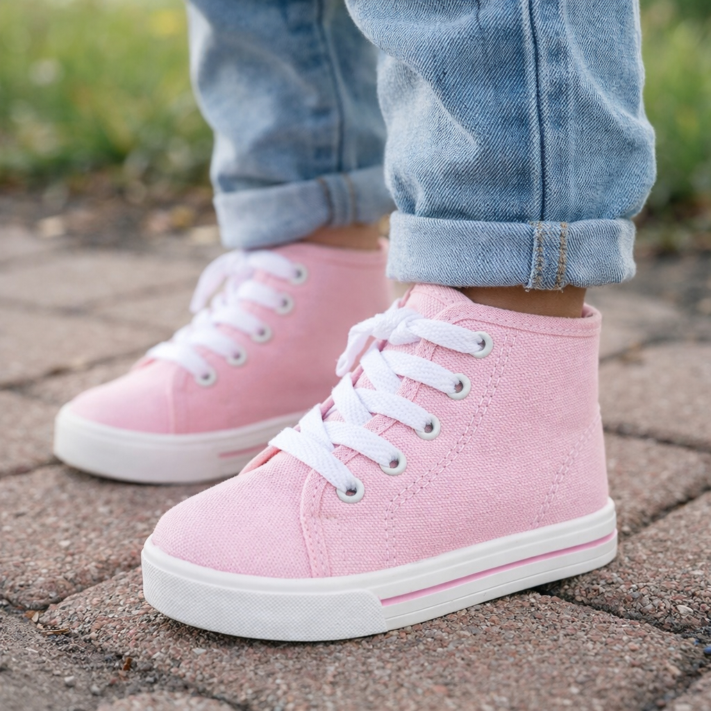 Tênis Infantil Cano Alto Menina Básico Star Casual Escolar Volta as Aulas Criança Leve  20 ao 30 em Oferta na Shopee