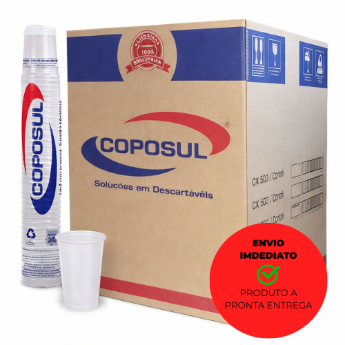 Caixa de copo descartável c/ 1000 e 2500un Coposul original 180ml Branco. para festa.