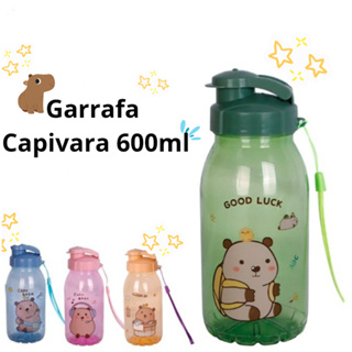 Garrafa Squeeze Infantil Criança Plástico Capivara 400 ml Escola Passeio Menino Menina em Oferta na Shopee