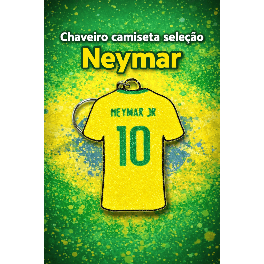 Kit 10 Chaveiro Neymar Camisa Brasil Seleção Brasileira Futebol Presente Torcedor Chaveiro Lembrancinha
