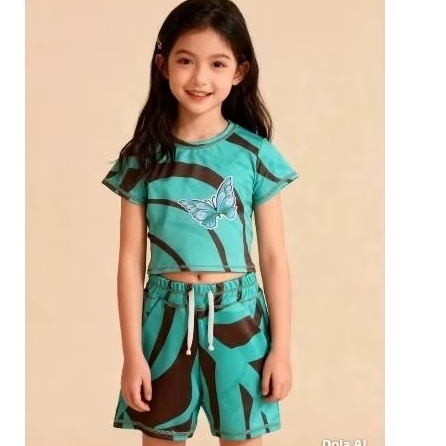🦋 Conjunto Infantil Camiseta + Shorts – Conforto e Estilo para os Pequenos