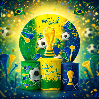 Trio Capas Cilindros + Capa de Painel Redondo Tema Copa Veste Fácil Premium em Oferta na Shopee