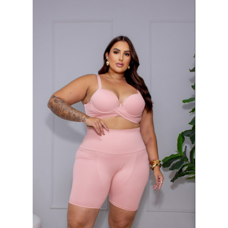 Shorts Íntimo Confy Nica Brasil Rose Forro Completo Algodão | Evita Atrito Coxas | Usar Saia e Vestido | P ao G1