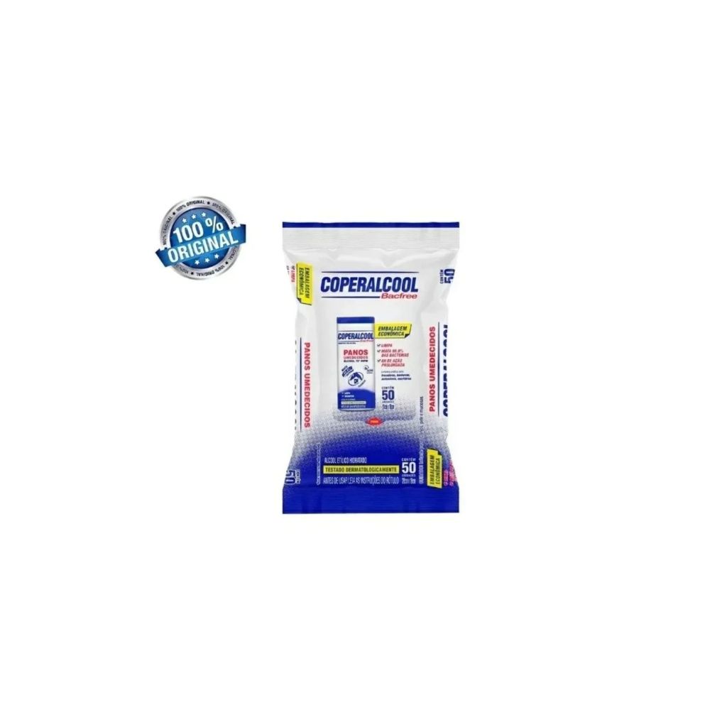 Refil Lenços Panos Umedecidos Álcool Coperalcool 50 Unidades ( Envio Imediato) em Oferta na Shopee