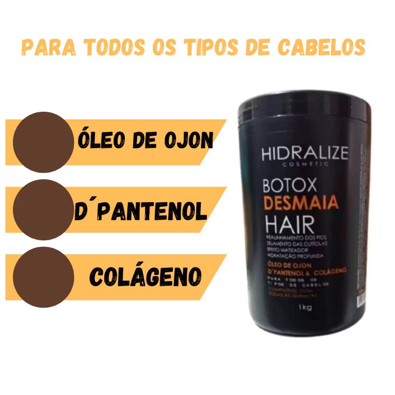 Botox capilar Desmais hair  Blend de óleos 1kg tratamento capilar em Oferta na Shopee