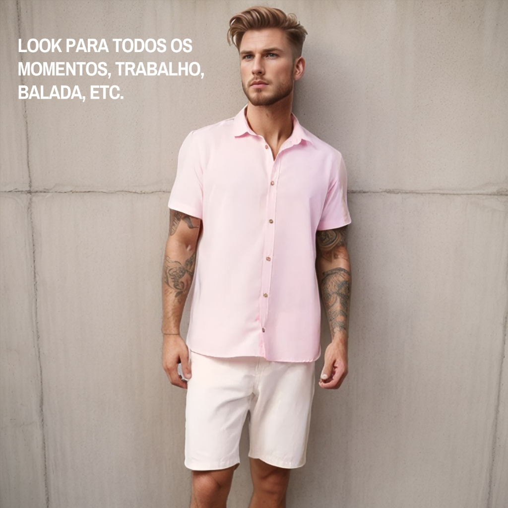 Camisa Social Linho Masculino Camisa Social Linho Masculino Manga Curta Camisa Linho Masculino
