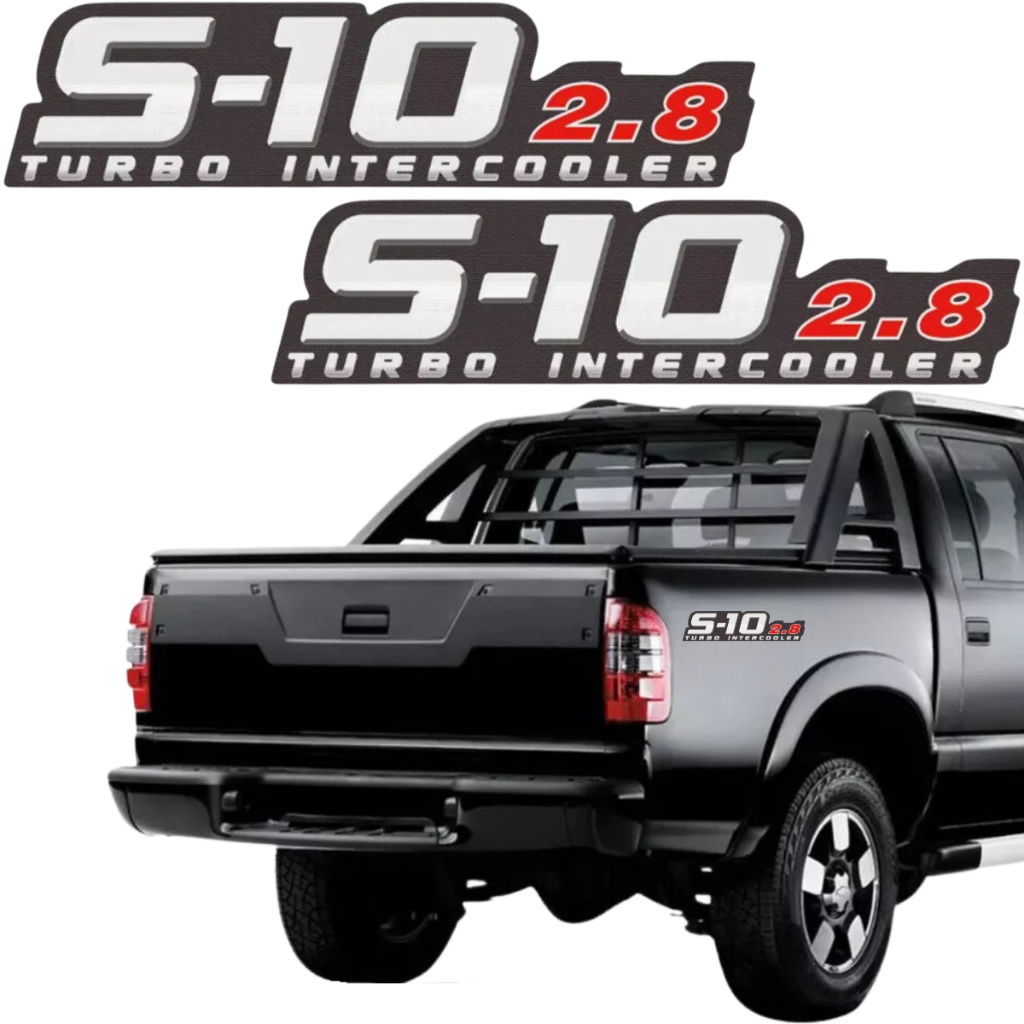 Par Adesivos Caçamba Lateral Chevrolet S10 2.8 Turbo Intercooler 2009 10 11