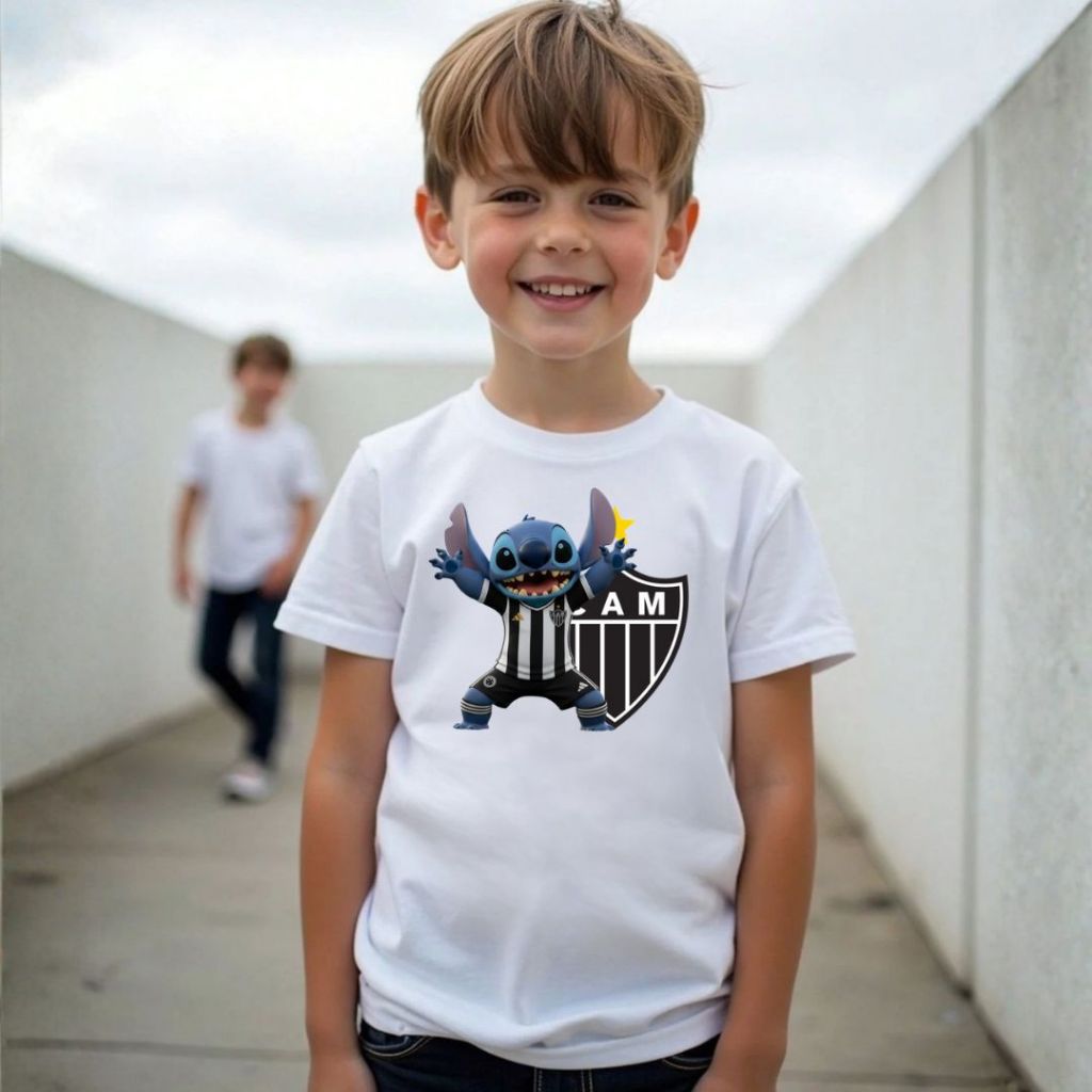 Camiseta t shirt Do Galo Stith Infantil Camisa Do Atletico-Mg Para Crianças