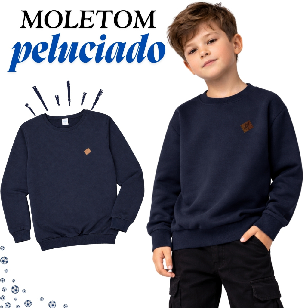 Casaco Moletom Menino Peluciado Grosso Premium: Quentinho!