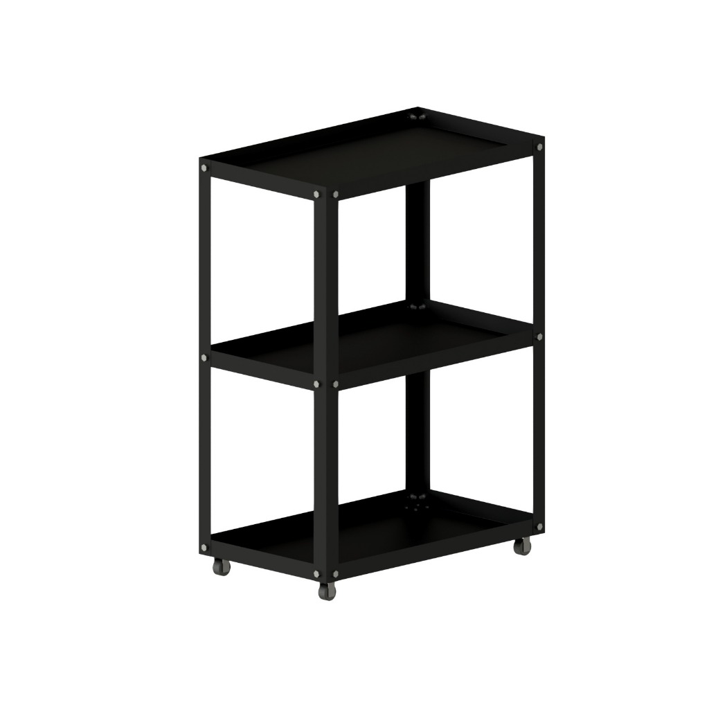 Carrinho Auxiliar em Aço Suporte De Esmalte Estético Com Rodinhas