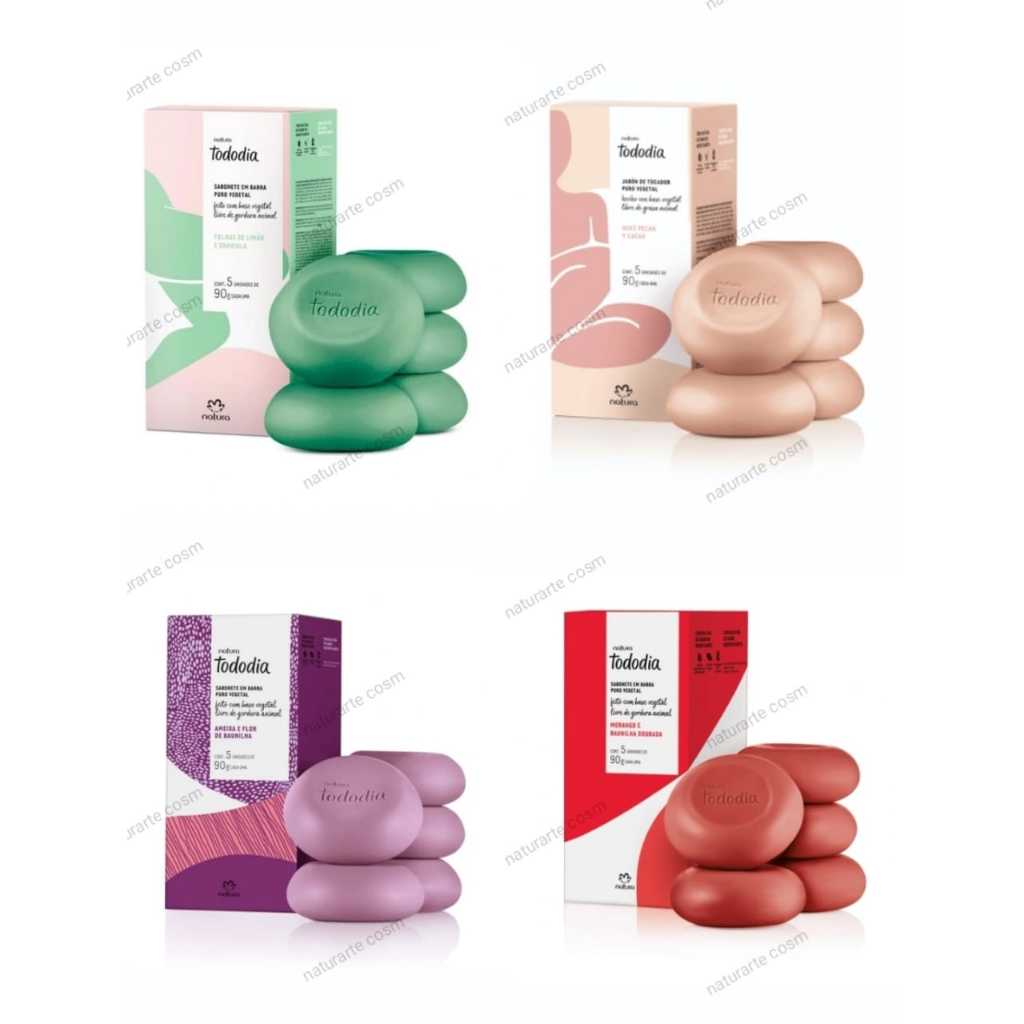 Sabonete Natura Tododia - Caixa com 5 unid de 90g cada - Cuidado e Encanto no seu Banho