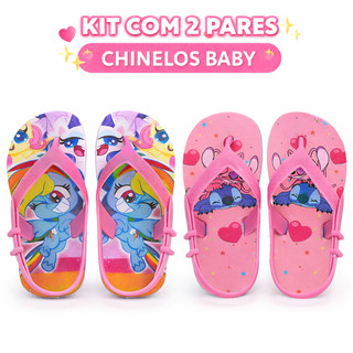 Kit 2 Pares Chinelo Bebê Infantil Antiderrapante Confortável Menino Menina
