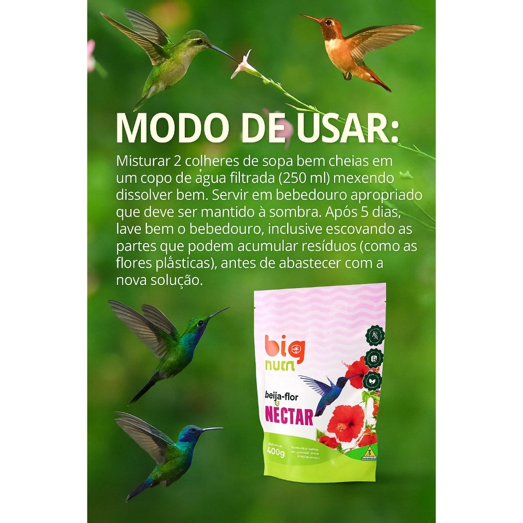 Néctar beija flor 400g até 3 pacotes — imagem 2 de 2