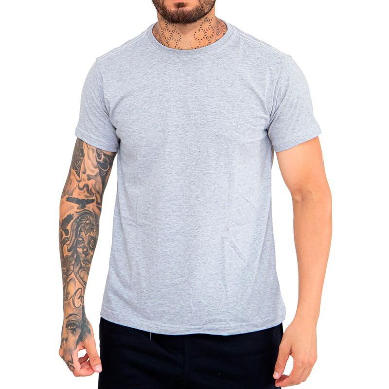 Camisa Masculina Camiseta Camisa Slim Masculina Cinza confortável para o dia dia