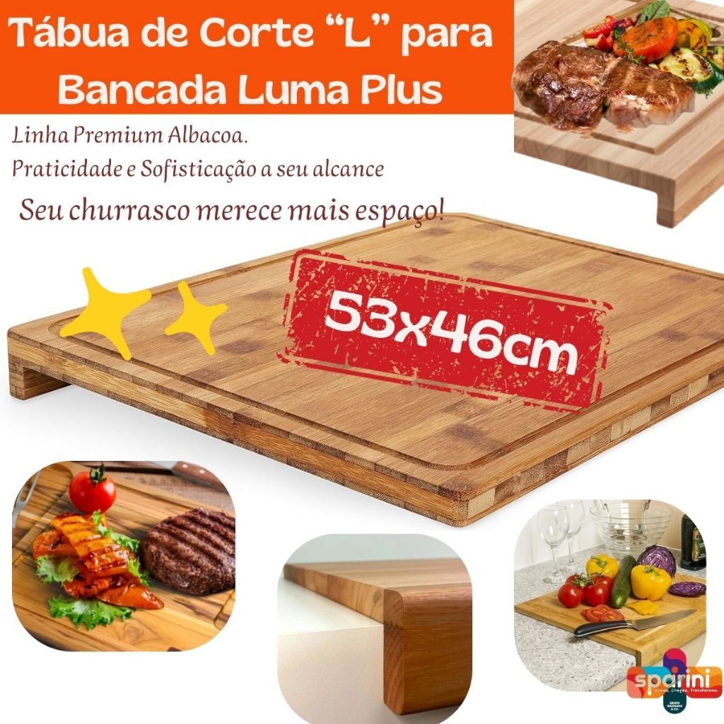 Tábua de Corte Com Encaixe Para Bancada e Pia em L para…