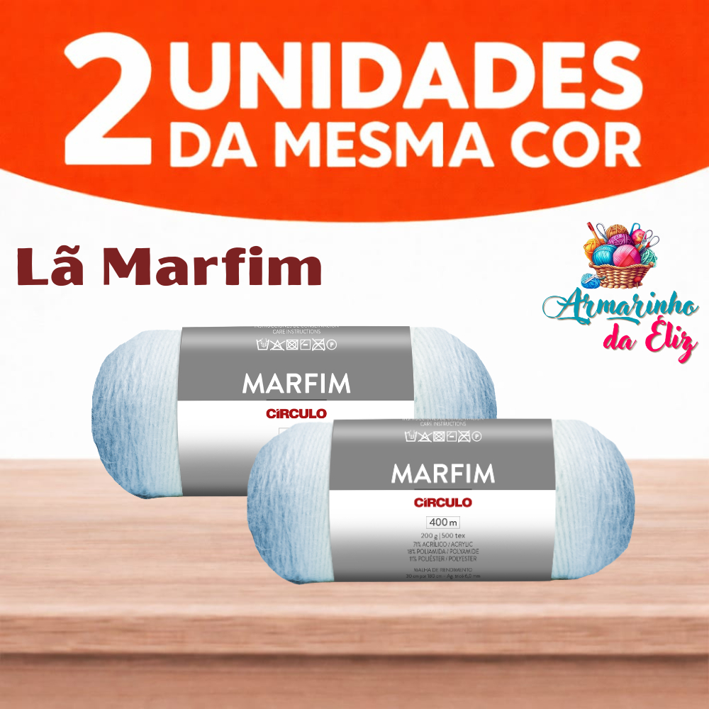 Kit Fio Lã Marfim Circulo 200g - Kit com 2 unidades iguais