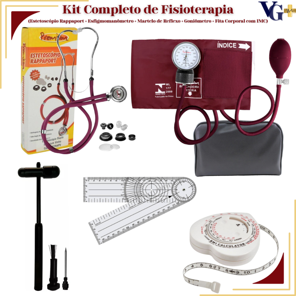 Kit Fisioterapia Completo Profissional com Estetoscópio e Acessórios em Oferta na Shopee
