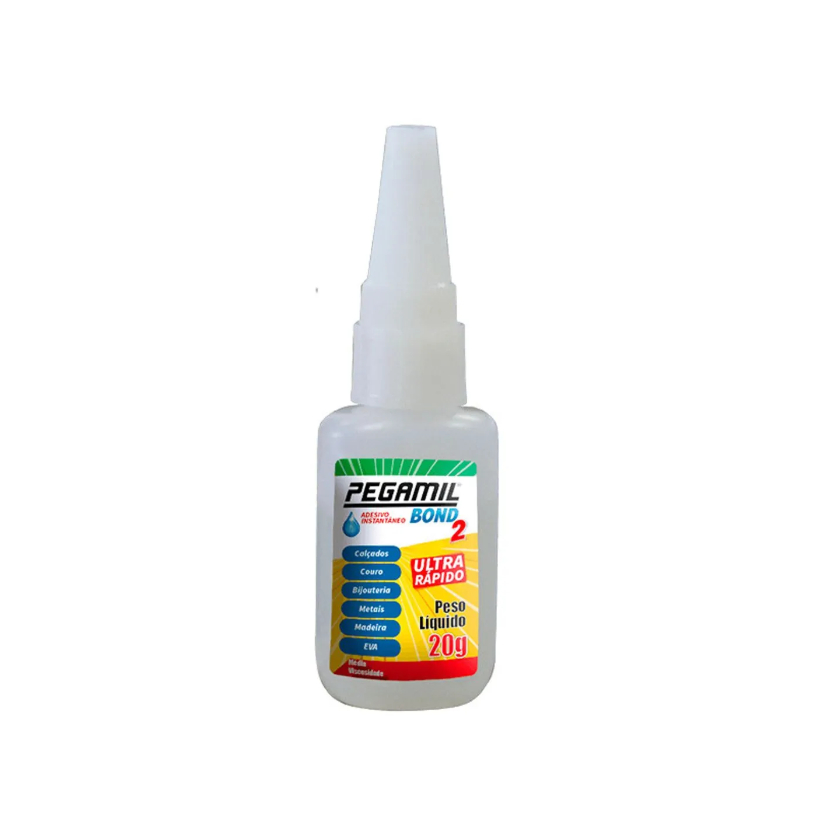 Cola Para Plastico, Couro, Borracha, Porcelana, Metal, Madeira - Pegamil Bond 2 com 20g