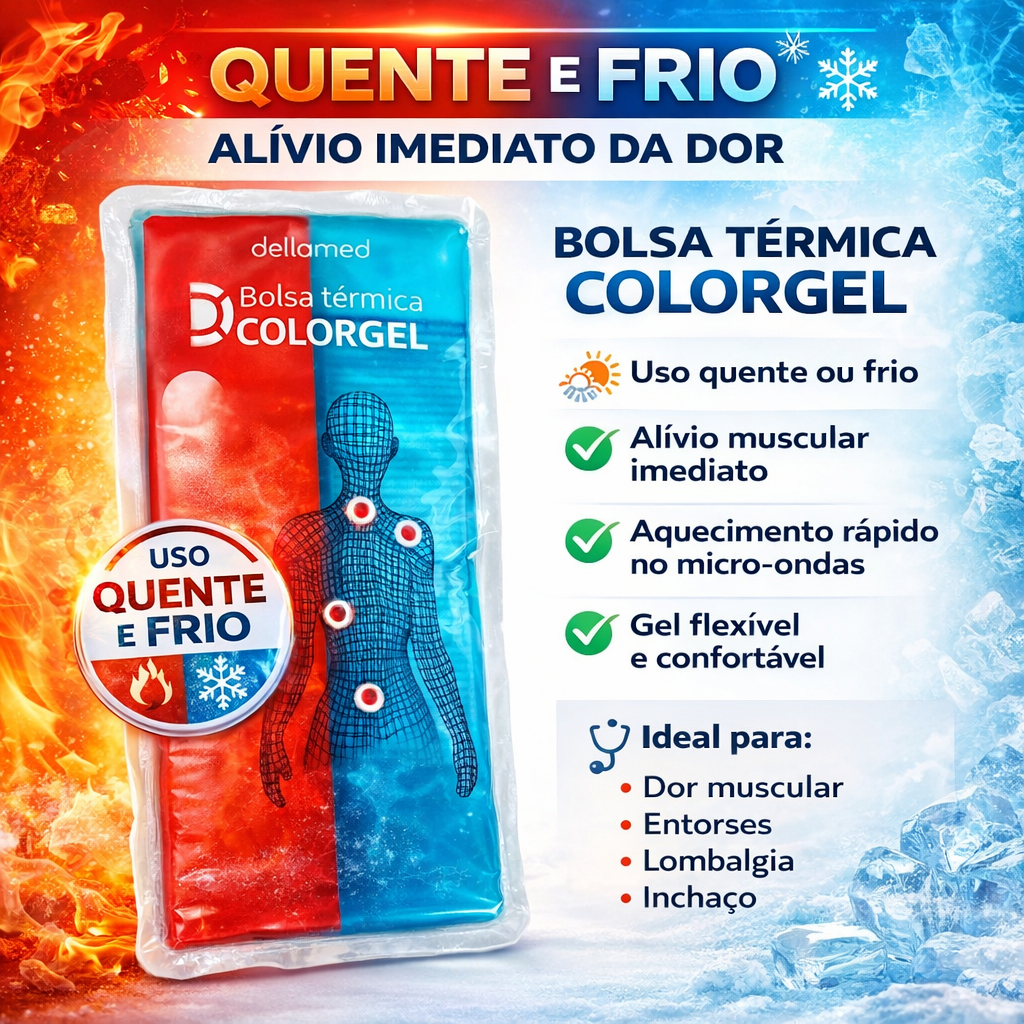 Bolsa Gel termica quente e frio para lesao colica dores musculares colorgel flexivel em Oferta na Shopee
