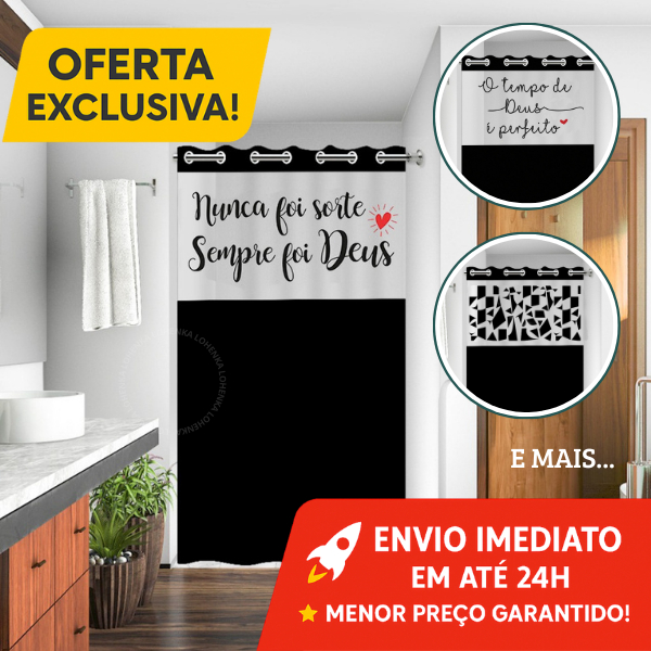 Cortina de Box para Banheiro com Visor e Frases PVC 100% com Ilhos Antimofo Moderna Várias Cores e Frases em Oferta na Shopee