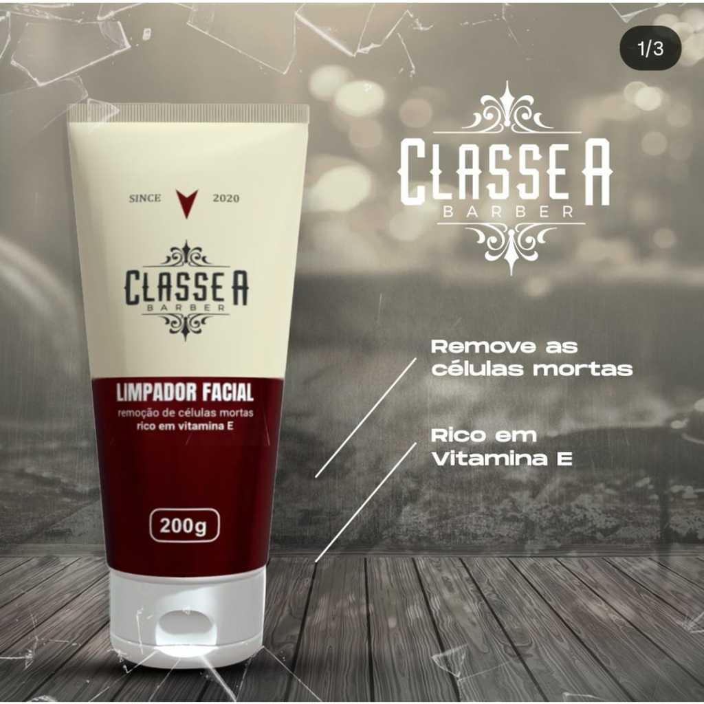 Limpador Facial Classe A Barber 200g Removedor de Células Mortas com Vitamina E