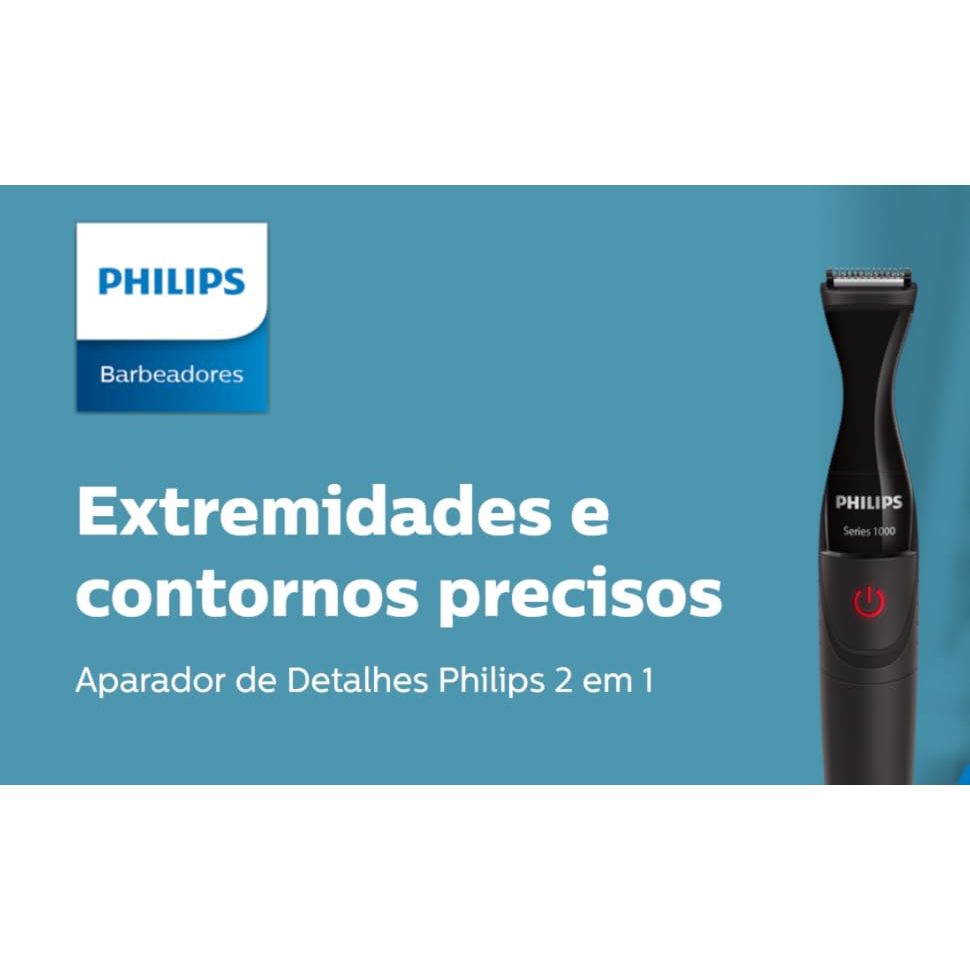 Philips Aparador de Detalhes, 4 Acessórios, Lâminas Autoafiáveis, 100% à Prova d´água – MG1100/16 · foto 2