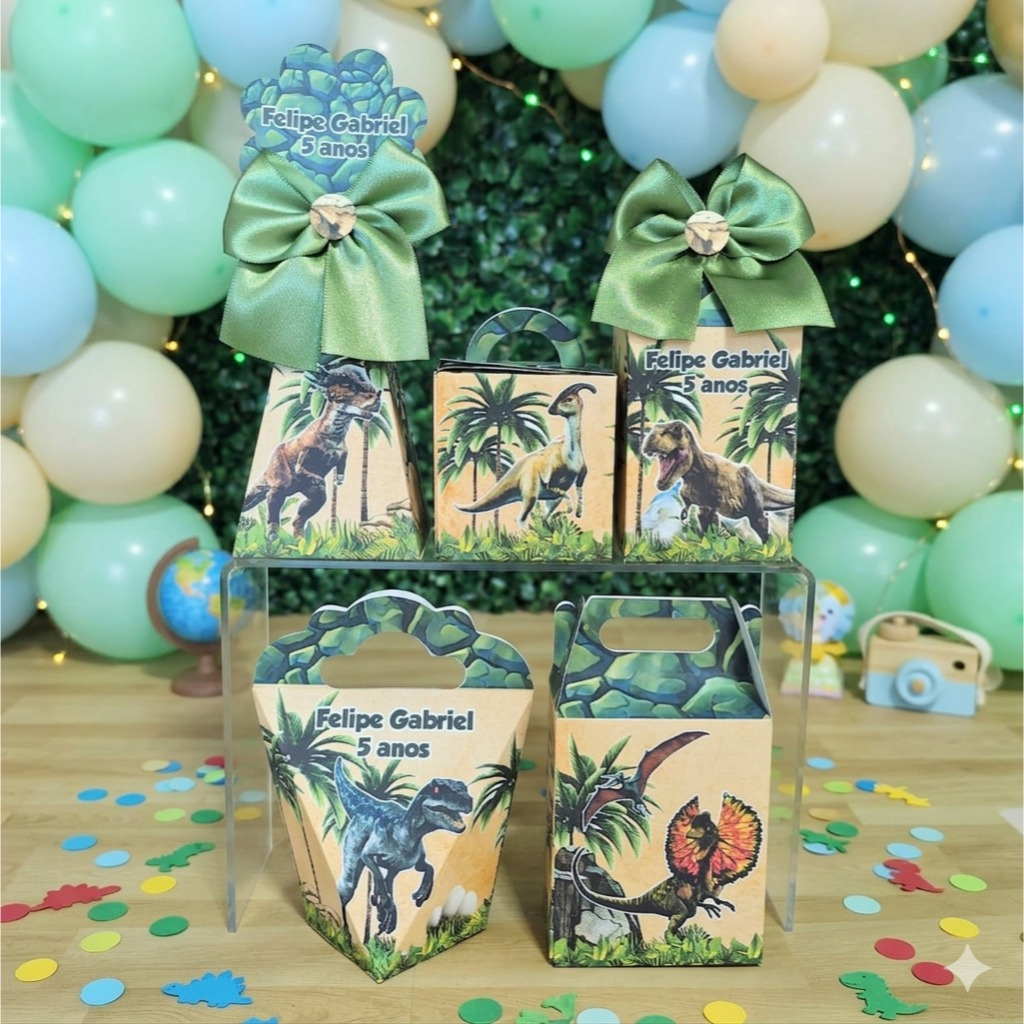 PEGUE E MONTE Caixinhas Personalizadas para Festa Jurassic Park Parque dos Dinossauros Lembrancinhas de Aniversário
