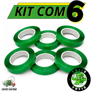 6 Fita Dupla Face Extra Forte Transparente Rolo 09mm x 1M Adesiva Acrílica Resistente Pvc Ripado Cabeceira Quadros em Oferta na Shopee