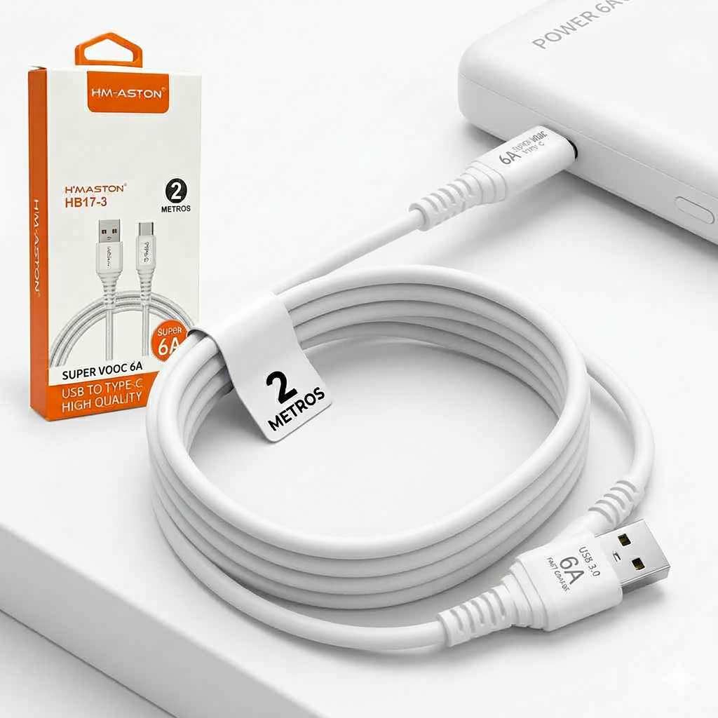 cabo de dados e carregamento USB para USB-C da marca H'Maston Compralider Aeiou Oferta HB17-3