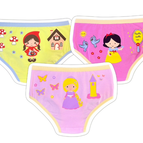 KIT 5 OU 2 CALCINHAS DE ALGODÃO CONFORTÁVEL MENINA PRINCESA DESFRALDE