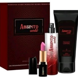 Kit Absinto Secreto Shot e Lê Jezz (Deo Colônia + Hidratante + Batom) Àgua de Cheiro