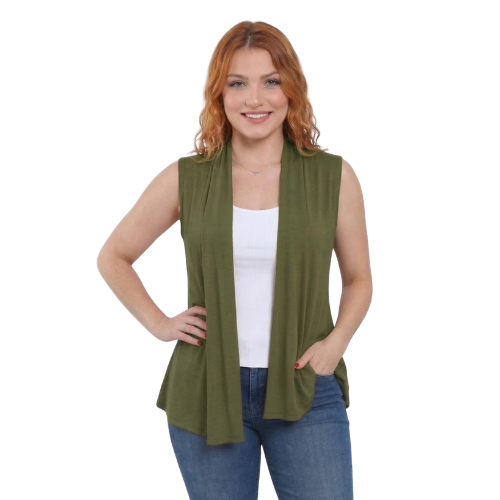 Colete Cardigan Feminino Sem Manga Viscolycra Soltinho