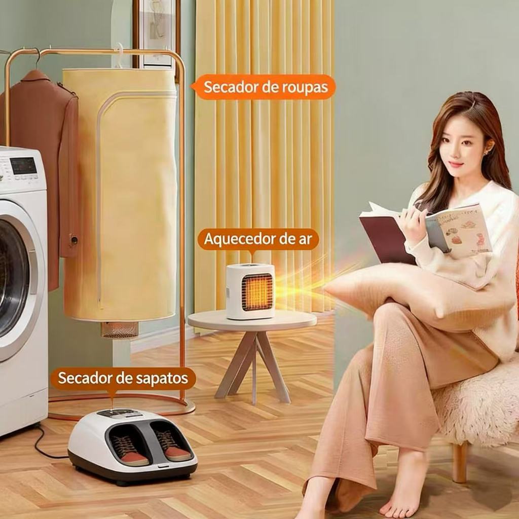 Secadora Portátil Dobrável 3 em 1 Para Roupas e Sapatos Secagem Rápida 110v-220v  lm tech store