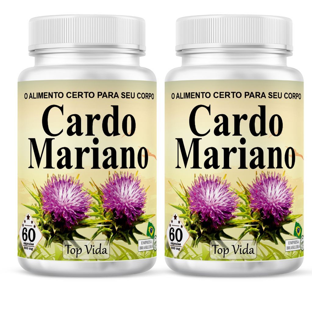 Kit 2 Frascos Cardo Mariano 120 cápsulas 500 mg 100% Natural