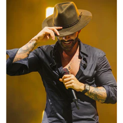 Chapéu Gustavo Lima Cowboy Americano Unissex Pralana Country Rodeio Festa Peão Aveludado - Aba 8cm
