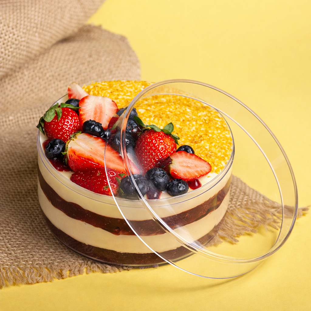 Cake Box Caixa Cristal Redonda Com Tampa 1,5L BlueStar Para Doces, Confeitaria e Presentes em Oferta na Shopee