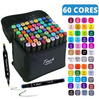 Kit Canetinhas Bobbie Goods 36/48/60/72/120 Cores Ponta Dupla Colorir em Oferta na Shopee