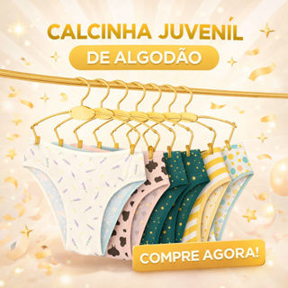 Kit  Calcinhas Juvenil de Algodão para Meninas com Forro Premium em Oferta na Shopee