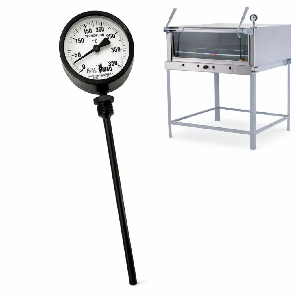 Termômetro Para Forno Refratário 3'' Vertical 200mm 350°c Lastro