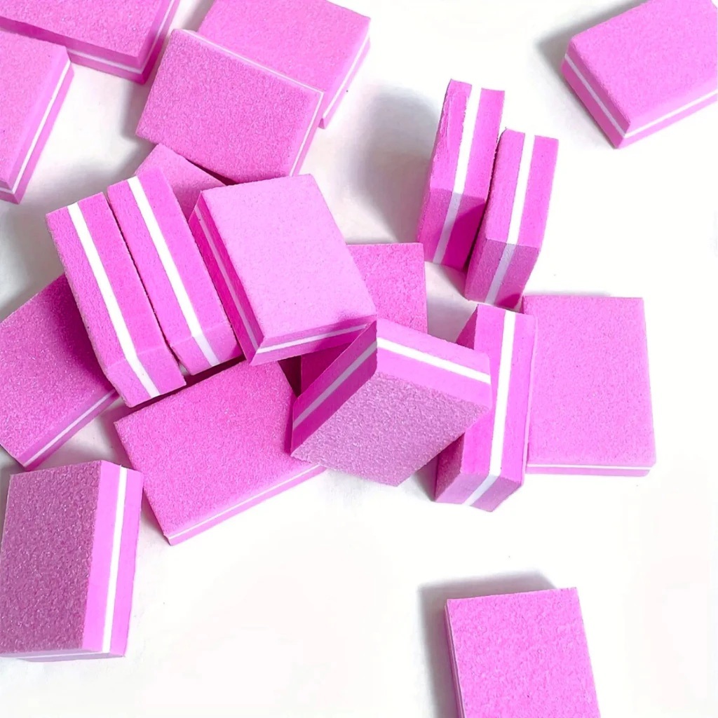 KIT Mini Lixa Buffer Polidora 100/180 P/ Unhas Gel Acrílico Fibra (10, 25, 50 ou 100 unidades)