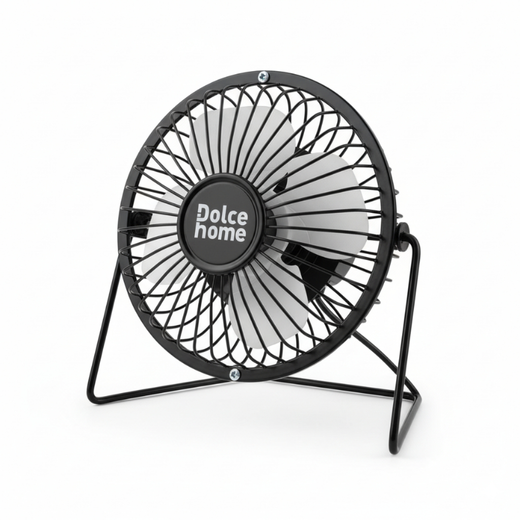 Mini Ventilador de Mesa USB Portátil e Inclinação Ajustável Silencioso 5V para Computador Escritório