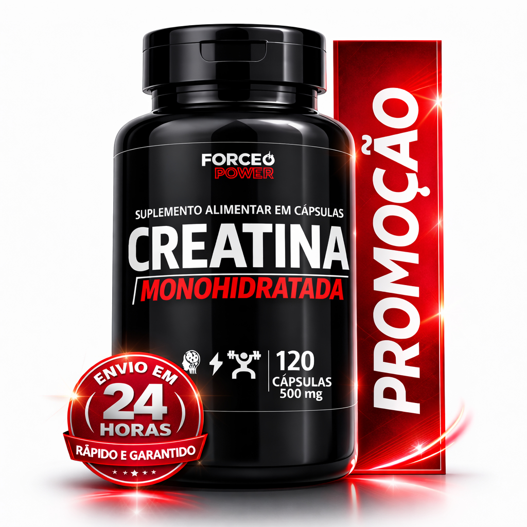 Creatina Monohidratada ORIGINAL Force Power 120 cápsulas 500 mg - ENVIO IMEDIATO